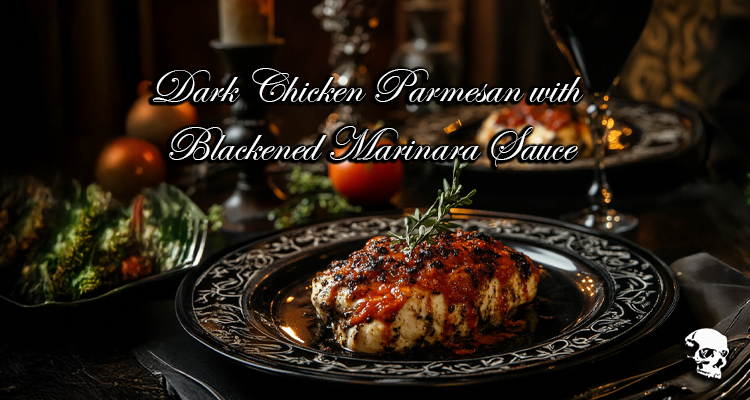 Dark Chicken Parmesan with Blackened Marinara Sauce