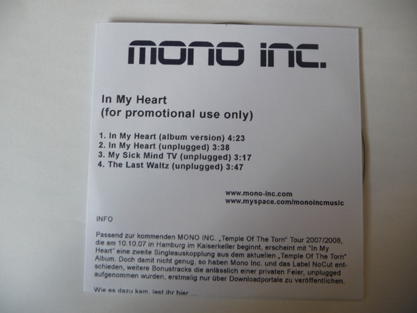 Mono Inc. – In My Heart