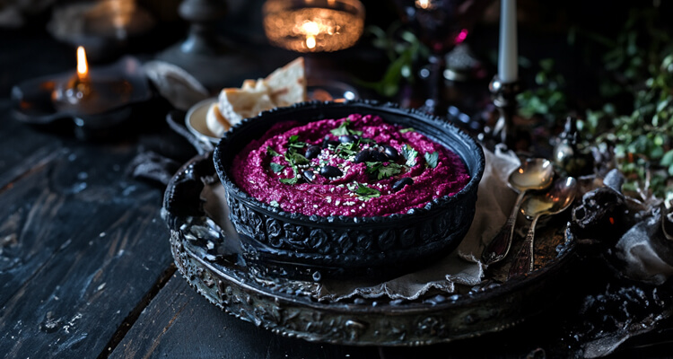 Dark Beet and Black Bean Hummus