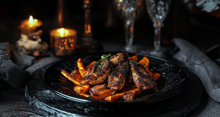 Blackened Chicken with Sweet Potato Fries