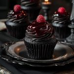 Black Velvet Cupcakes with Blood Red Raspberry Filling