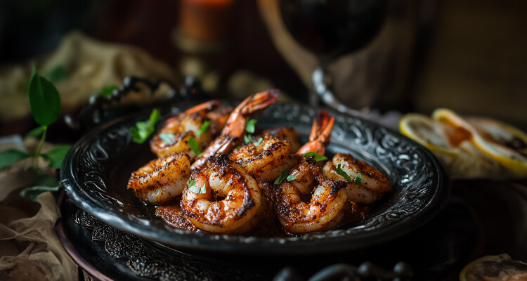 Midnight Blackened Shrimp with Cajun Spices
