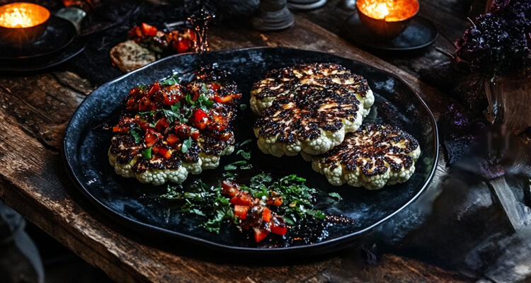 Blackened Cauliflower Steaks with Spicy Chimichurri