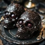 Dark Chocolate Skulls with a Gory Cherry Center