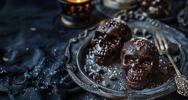 Dark Chocolate and Sea Salt Skulls