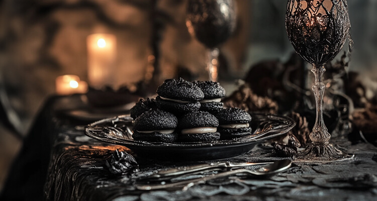Midnight Black Coconut Macaroons