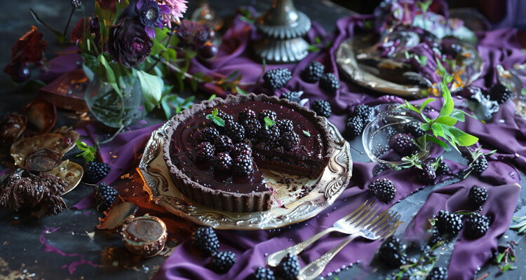 Dark Chocolate and Blackberry Tart