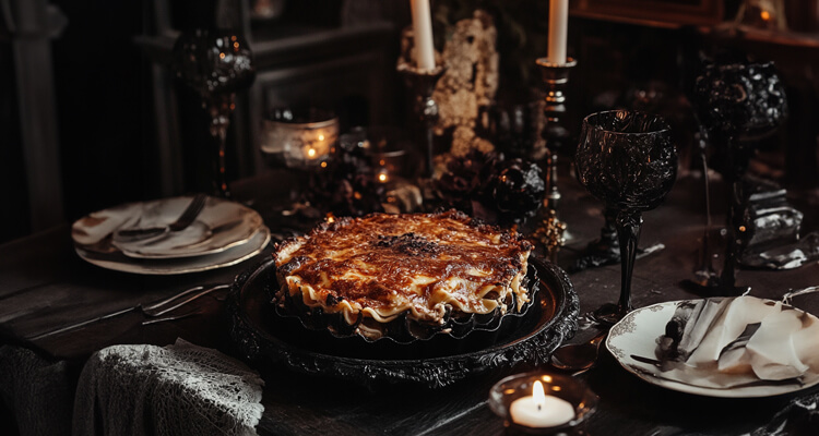 Gothic Lasagna with Charcoal Noodles
