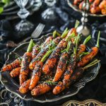 Gothic Black Sesame and Honey Glazed Carrots