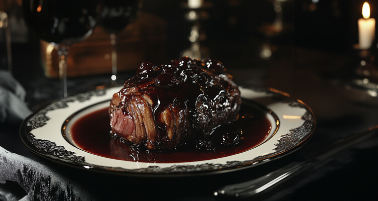 Dark Pork Shoulder with Black Cherry Reduction