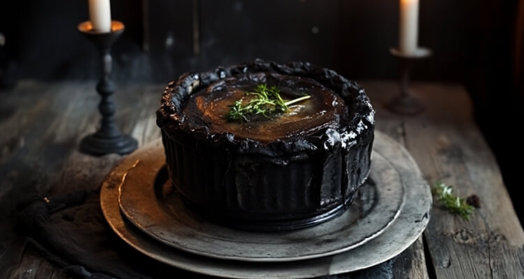 Vampire’s Veggie Pot Pie with Charcoal Crust