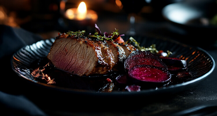 Blackened Pork Tenderloin with Roasted Beets
