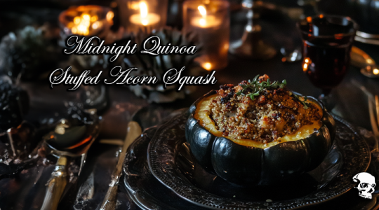 Midnight Quinoa Stuffed Acorn Squash