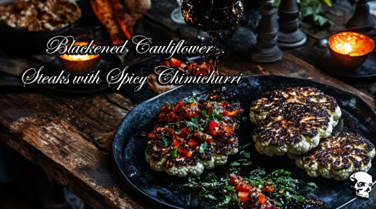 Blackened Cauliflower Steaks with Spicy Chimichurri